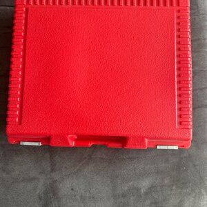 Vintage Lego Red Plastic Storage Box With Mixed Duplo Blocks & Figures